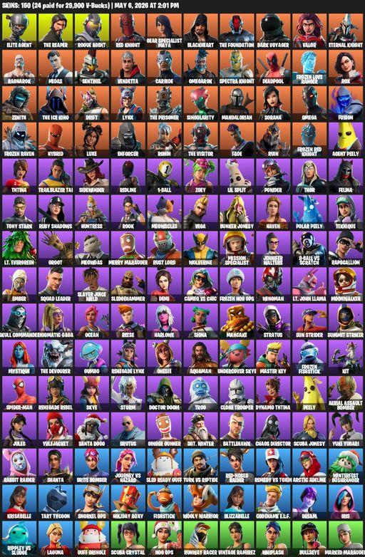 [PC/PSN] | 150 skins | Take The L | The Reaper | Elite Agent | Omega | Rogue Agent | Red Knight | Gear Specialist Maya | Blackheart | The Foundation | Full Access