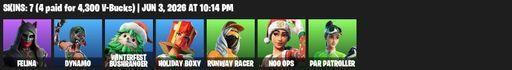 [PC/PSN/XBOX] | 7 skins | Felina | Dynamo | Winterfest Bushranger | Holiday Boxy | Runway Racer | Nog Ops | Par Patroller | Ember Pick | Sonic Splash | Full Access