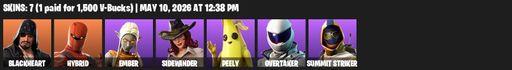 [PC/PSN/XBOX] | 7 skins | Blackheart | Hybrid | Ember | Sidewinder | Peely | Overtaker | Summit Striker | Swag Smasher | Dragon's Claw | Lockpick | Full Access