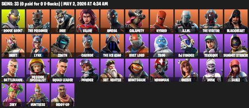 [PC/PSN/XBOX] | 33 skins | Take The L | Omega | Rogue Agent | The Prisoner | Dire | Valor | Calamity | Hybrid | A.I.M. | The Visitor | Blackheart | Full Access
