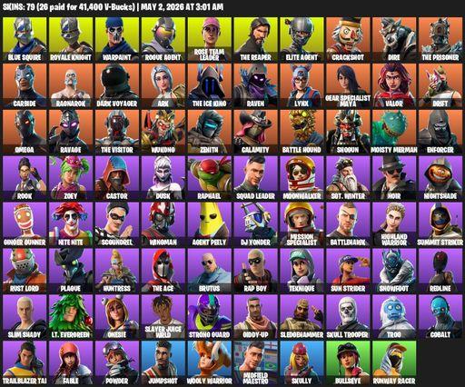 [PC/PSN/XBOX] | 79 skins | Take The L | OG STW | Royale Knight | The Reaper | Elite Agent | Blue Squire | Omega | Warpaint | Rogue Agent | Full Access