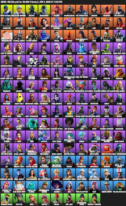 [PC/XBOX] | 158 skins | Raider's Revenge | Renegade Raider | Reaper Axe | Point Patroller | Blizzard Bomber | Trilogy | Breakpoint | Valeria | Full Access