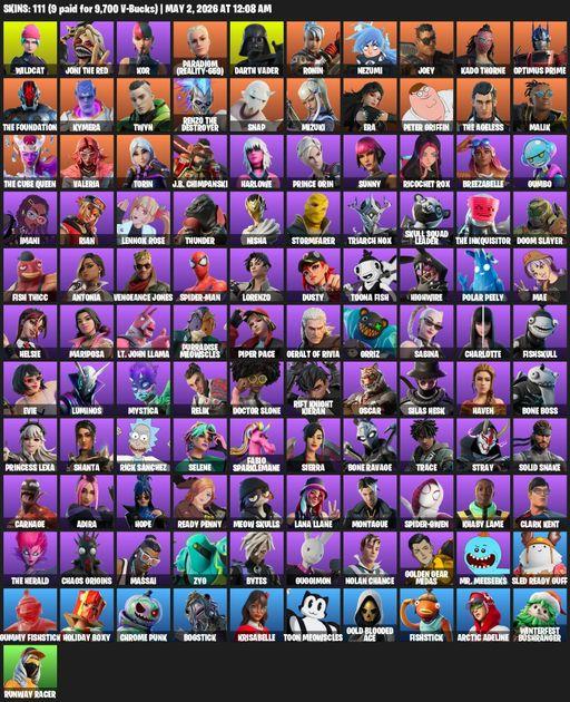 [PC/PSN/XBOX] | 111 skins | Wildcat | Joni the Red | Kor | Paradigm (Reality-659) | Darth Vader | Ronin | Nezumi | Joey | Kado Thorne | Optimus Prime | Full Access