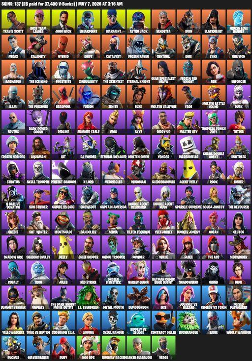 [PC/PSN/XBOX] | 137 skins | OG STW | Travis Scott | Rose Team Leader | John Wick | Breakpoint | Warpaint | Astro Jack | Vendetta | Ruin | Blackheart | Full Access