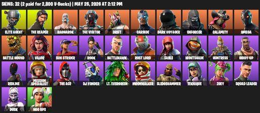[PC/XBOX] | 32 skins | Take The L | The Reaper | Elite Agent | Omega | Ragnarok | The Visitor | Drift | Carbide | Dark Voyager | Enforcer | Calamity | Full Access