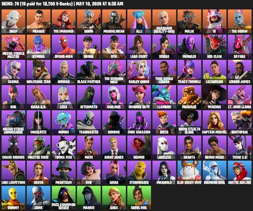 [PC/PSN/XBOX] | 76 skins | Lara Croft | Snap | Menace | The Imagined | Ronin | Mandalorian | Alli | Paradigm (Reality-659) | Malik | Vi | The Origin | Full Access