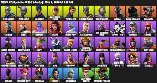 [PC/PSN/XBOX] | 47 skins | Take The L | OG STW | Royale Knight | The Reaper | Elite Agent | Blue Squire | Omega | Warpaint | Rose Team Leader | Full Access