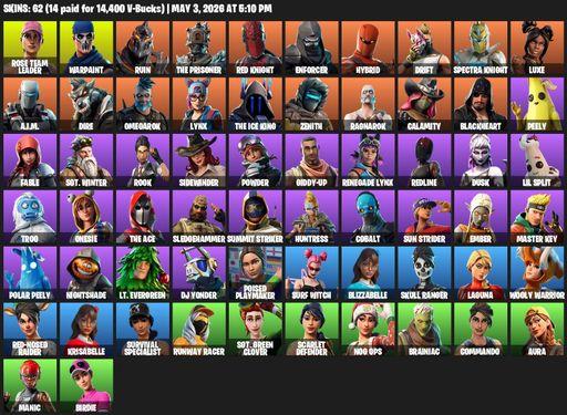 [PC/PSN/XBOX] | 62 skins | OG STW | Reaper Axe | Rose Team Leader | Warpaint | Ruin | The Prisoner | Red Knight | Enforcer | Hybrid | Drift | Full Access