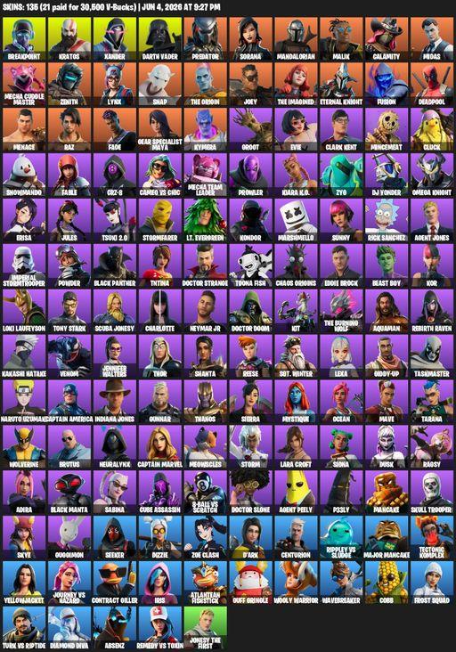[PC/PSN/XBOX] | 135 skins | Leviathan Axe | Lara Croft | Breakpoint | Kratos | Xander | Darth Vader | Predator | Sorana | Mandalorian | Malik | Full Access