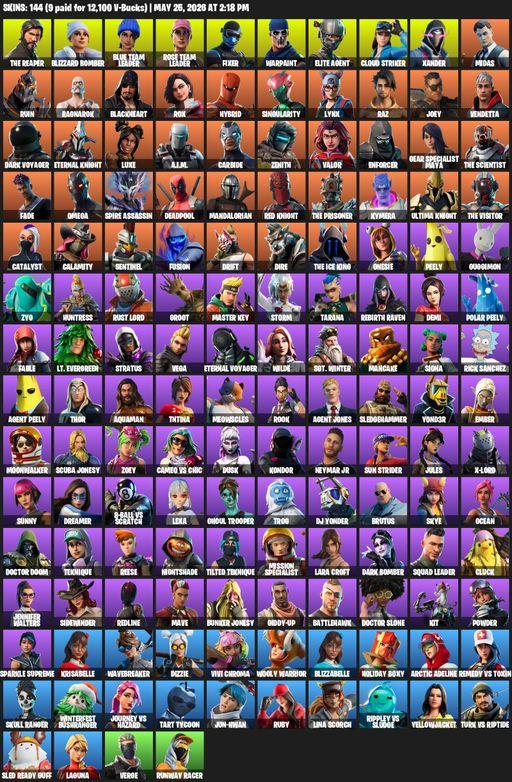 [PC/XBOX] | 144 skins | Take The L | OG STW | The Reaper | Elite Agent | Omega | Lara Croft | Blizzard Bomber | Blue Team Leader | Rose Team Leader | Full Access