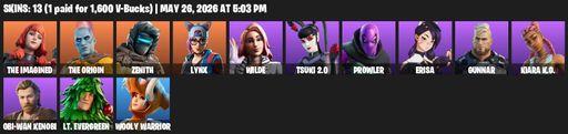 [PC/PSN/XBOX] | 13 skins | The Imagined | The Origin | Zenith | Lynx | Wilde | Tsuki 2.0 | Prowler | Erisa | Gunnar | Kiara K.O. | Obi-Wan Kenobi | Full Access