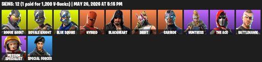 [PC/PSN/XBOX] | 12 skins | Royale Knight | Blue Squire | Mako | Rogue Agent | Hybrid | Blackheart | Drift | Carbide | Huntress | The Ace | Battlehawk | Full Access