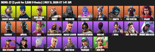 [PC/XBOX] | 27 skins | OG STW | Omega | Rogue Agent | Warpaint | Rose Team Leader | Drift | Enforcer | Kymera | Lynx | Zenith | The Visitor | Valor | Full Access