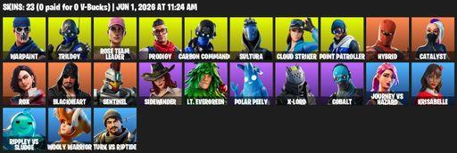 [PC/XBOX] | 23 skins | OG STW | Warpaint | Trilogy | Rose Team Leader | Prodigy | Carbon Commando | Sultura | Cloud Striker | Point Patroller | Hybrid | Full Access