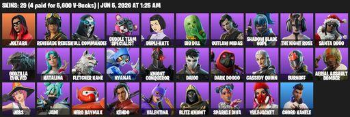 [PC/PSN/XBOX] | 29 skins | Joltara | Renegade Rebel | Skull Commander | Cuddle Team Specialist | Dupli-Kate | Big Dill | Outlaw Midas | Full Access