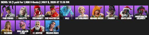 [PC/PSN/XBOX] | 14 skins | Yuki Yubari | Carletta | Yulejacket | FIRE Master Kai | Gale | Cat Holloway | Wonder Onesie | Danica | Santa Dogg | Full Access