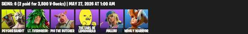 [PC/PSN/XBOX] | 6 skins | Psycho Bandit | Lt. Evergreen | Pig the Butcher | The Earl of Lemongrab | Malibu | Wooly Warrior | Sulfuric Street Shine | Full Access