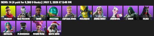 [PC/PSN/XBOX] | 14 skins | Prodigy | War Machine | Shuri | Mysterio | Captain Jones | Peelverine | Emma Frost | Gwenpool | Doom | Felina | Katalina | Full Access