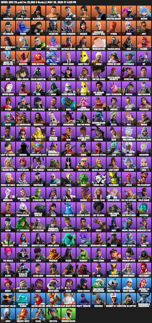 [PC/XBOX] | 205 skins | Lara Croft | Omegarok | Eternal Knight | Blackheart | Menace | Midas | Raz | Fade | Spectra Knight | Galaxia | Nezumi | Full Access