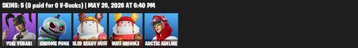 [PC/PSN] | 5 skins | Yuki Yubari | Chrome Punk | Sled Ready Guff | Guff Gringle | Arctic Adeline | Spider Snare | The Destroyer's Destroyer | Full Access