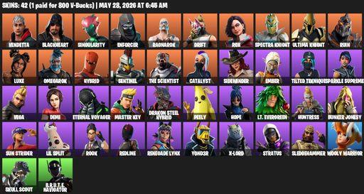 [PC/PSN/XBOX] | 42 skins | Vendetta | Blackheart | Singularity | Enforcer | Ragnarok | Drift | Rox | Spectra Knight | Ultima Knight | Ruin | Luxe | Full Access