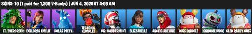 [PC/PSN/XBOX] | 10 skins | Lt. Evergreen | Explorer Emilie | Polar Peely | Tectonic Komplex | Mr. Dappermint | Blizzabelle | Arctic Adeline | Full Access