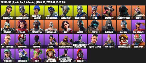 [PC/PSN/XBOX] | 36 skins | Take The L | Royale Knight | The Reaper | Elite Agent | Blue Squire | Omega | Blue Team Leader | Blue Striker | Lynx | Full Access