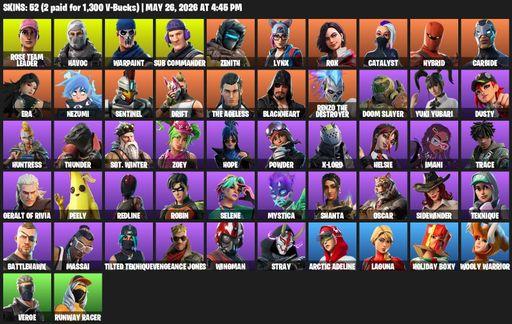 [PC/XBOX] | 52 skins | OG STW | Rose Team Leader | Havoc | Warpaint | Sub Commander | Zenith | Lynx | Rox | Catalyst | Hybrid | Carbide | Era | Nezumi | Full Access