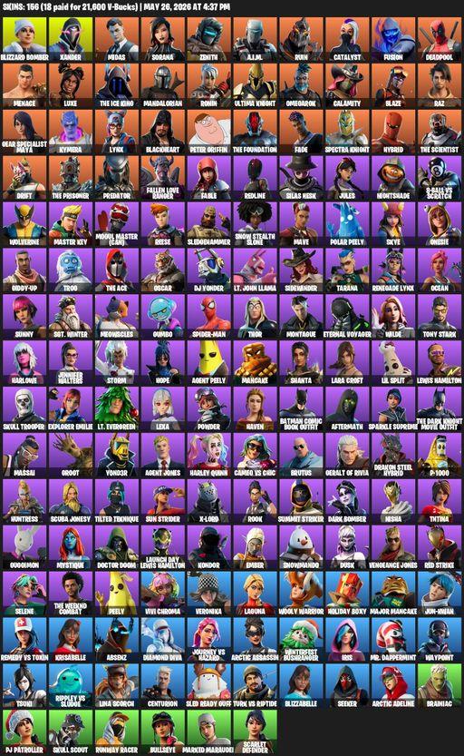 [PC/XBOX] | 156 skins | Lara Croft | Blizzard Bomber | Xander | Midas | Sorana | Zenith | A.I.M. | Ruin | Catalyst | Fusion | Deadpool | Menace | Luxe | Full Access