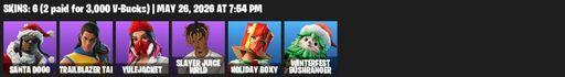 [PC/PSN/XBOX] | 6 skins | Santa Dogg | Trailblazer Tai | Yulejacket | Slayer Juice WRLD | Holiday Boxy | Winterfest Bushranger | Dumbbell Driver | Full Access