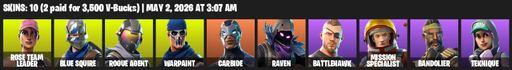 [PC/PSN/XBOX] | 10 skins | OG STW | Blue Squire | Rose Team Leader | Rogue Agent | Warpaint | Carbide | Raven | Battlehawk | Mission Specialist | Full Access