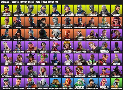 [PC/PSN] | 70 skins | Floss | Take The L | OG STW | Black Knight | Sparkle Specialist | Royale Knight | The Reaper | Elite Agent | Blue Squire | Omega | Full Access
