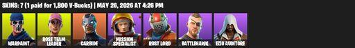 [PC/PSN/XBOX] | 7 skins | 1700 V-bucks | Take The L | OG STW | Warpaint | Rose Team Leader | Carbide | Mission Specialist | Rust Lord | Battlehawk | Full Access