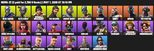 [PC/XBOX] | 27 skins | Take The L | Floss | Sparkle Specialist | Royale Knight | The Reaper | Elite Agent | Blue Squire | Omega | Rogue Agent | Full Access