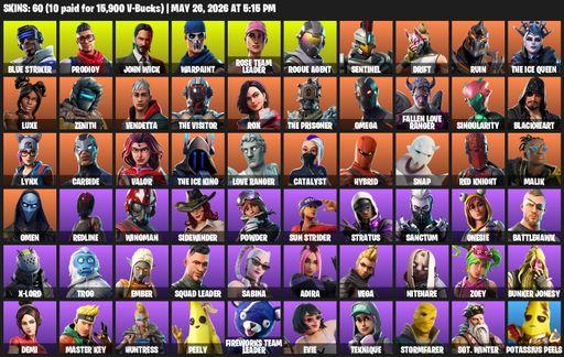 [PC/XBOX] | 60 skins | OG STW | Omega | Blue Striker | Prodigy | John Wick | Warpaint | Rose Team Leader | Rogue Agent | Sentinel | Drift | Ruin | Full Access