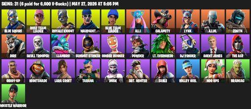 [PC/XBOX] | 31 skins | OG STW | Royale Knight | Blue Squire | Lara Croft | Reaper Axe | Rose Team Leader | Warpaint | Blue Team Leader | Alli | Full Access