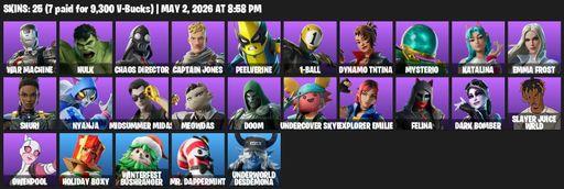 [PC/XBOX] | 25 skins | War Machine | Hulk | Chaos Director | Captain Jones | Peelverine | 1-Ball | Dynamo TNTina | Mysterio | Katalina | Emma Frost | Full Access