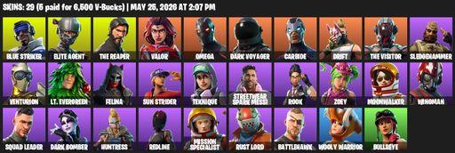 [PC/XBOX] | 29 skins | Take The L | The Reaper | Elite Agent | Omega | Blue Striker | Valor | Dark Voyager | Carbide | Drift | The Visitor | Full Access