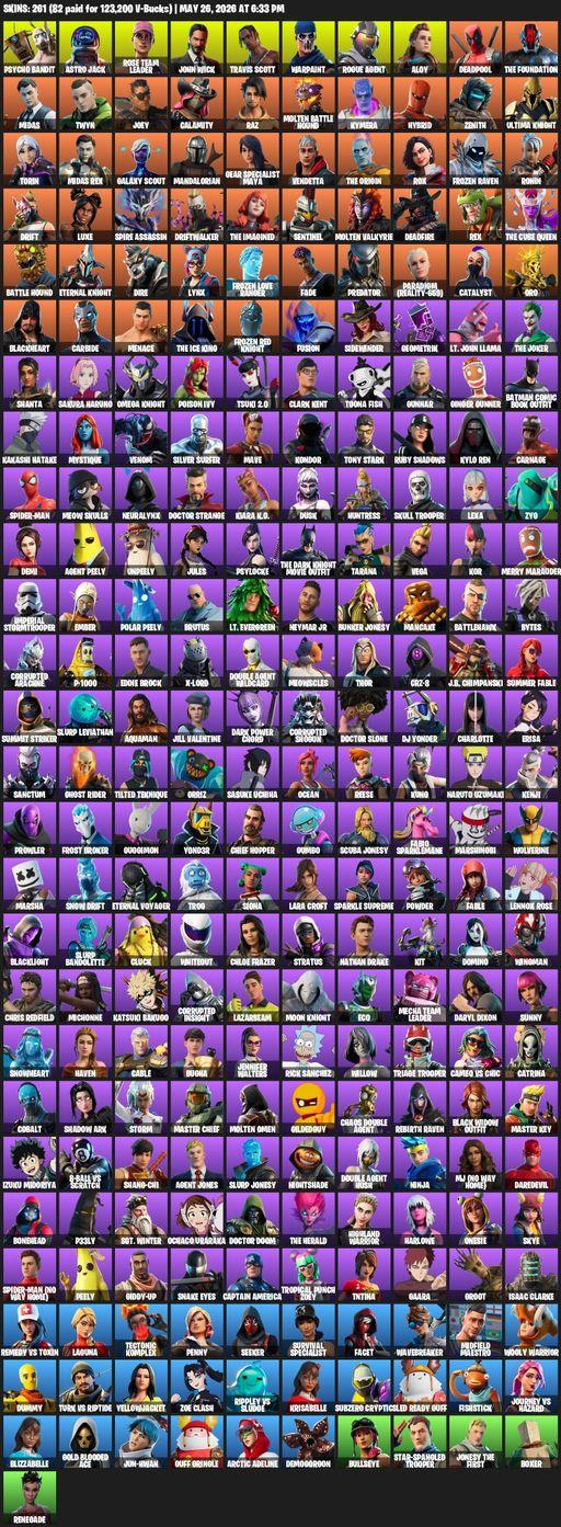 [PC/XBOX] | 261 skins | OG STW | Travis Scott | Lara Croft | Psycho Bandit | Astro Jack | Rose Team Leader | John Wick | Warpaint | Rogue Agent | Aloy | Full Access