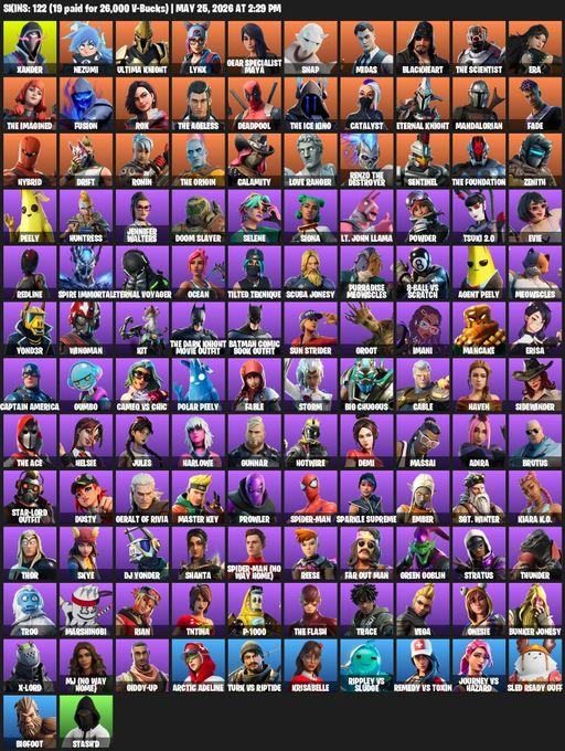 [PC/PSN] | 122 skins | Xander | Nezumi | Ultima Knight | Lynx | Gear Specialist Maya | Snap | Midas | Blackheart | The Scientist | Era | The Imagined | Full Access