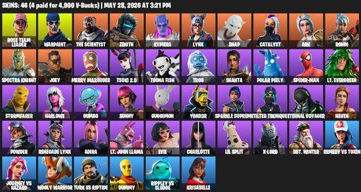 [PC/PSN] | 46 skins | OG STW | Rose Team Leader | Warpaint | The Scientist | Zenith | Kymera | Lynx | Snap | Catalyst | Ark | Ronin | Spectra Knight | Full Access