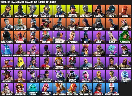 [PC/XBOX] | 69 skins | Floss | Take The L | Black Knight | Sparkle Specialist | Royale Knight | The Reaper | Elite Agent | Blue Squire | Rogue Agent | Full Access