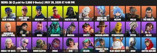 [PC/XBOX] | 30 skins | OG STW | Blue Striker | Rose Team Leader | Warpaint | Prodigy | Darth Vader | Snap | Renzo the Destroyer | Nezumi | Malik | Full Access