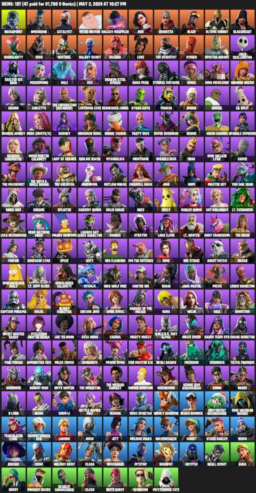 [PC/PSN/XBOX] | 187 skins | Breakpoint | Omegarok | Catalyst | Peter Griffin | Galaxy Grappler | Rox | Vendetta | Blaze | Ultima Knight | Blackheart | Full Access