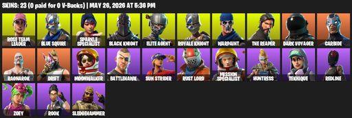 [PC/PSN/XBOX] | 23 skins | Take The L | Floss | OG STW | Black Knight | Sparkle Specialist | Royale Knight | The Reaper | Elite Agent | Blue Squire | Full Access