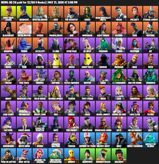 [PC/PSN] | 98 skins | OG STW | Lara Croft | Reaper Axe | Rose Team Leader | Warpaint | Spectra Knight | Zeus | The Scientist | Hades | Full Access