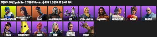 [PC/XBOX] | 16 skins | Point Patroller | Gear Specialist Maya | Fade | Mandalorian | Kit | Scuba Jonesy | Aquaman | Meowscles | TNTina | Brutus | Full Access