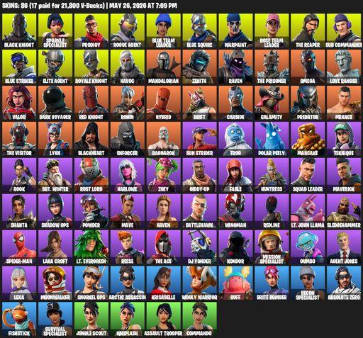[PC/PSN/XBOX] | 86 skins | 600 V-bucks | Take The L | Floss | OG STW | Black Knight | Sparkle Specialist | Royale Knight | The Reaper | Elite Agent | Full Access