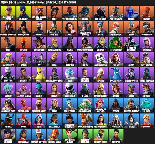 [PC/PSN] | 88 skins | OG STW | Rose Team Leader | Warpaint | Molten Battle Hound | Luxe | The Foundation | Zenith | The Ice King | The Prisoner | Full Access