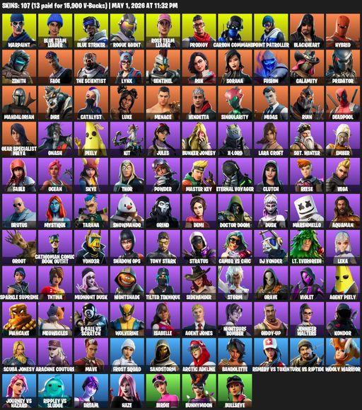 [PC/PSN/XBOX] | 107 skins | OG STW | Lara Croft | Warpaint | Blue Team Leader | Blue Striker | Rogue Agent | Rose Team Leader | Prodigy | Full Access